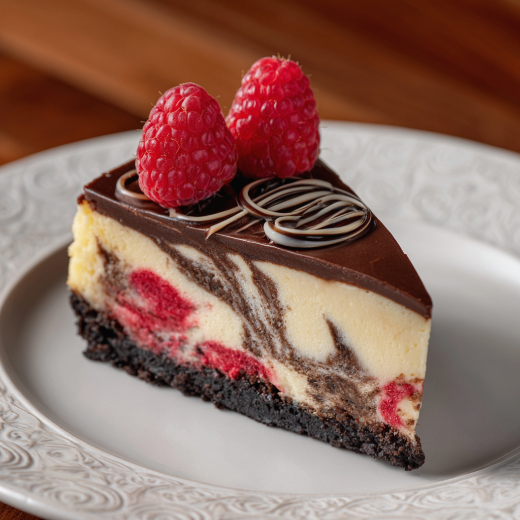 Indulge in Rich Dark Chocolate Raspberry Cheesecake Bliss - 1
